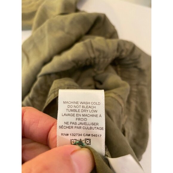 Cloth & Stone Strapless Olive Green Tencel Jumpsuit w/ Belt & Pockets Small - Picture 6 of 13